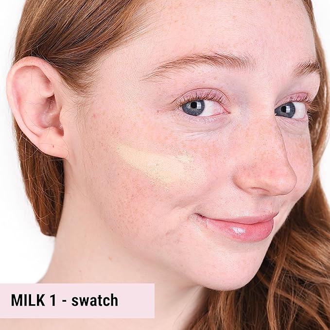 The Good Mineral Loves-You-Back 3in1 Mineral Powder Foundation (Milk 1) | Designed for Rosacea, Acne-Prone, Sensitive Skin | 3IN1 - Concealer, Powder and Foundation | Natural + Lightweight
