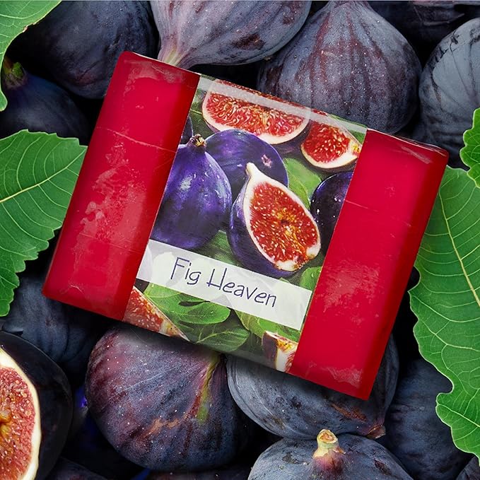 Glycerin Bar Soap Fig Heaven Scent - Natural, Vegan-Friendly, Hypoallergenic - Moisturizing and Hydrating with 100% Vegetable Glycerin - Sulfate-Free, Paraben-Free, Chemical-Free - 4.5 oz