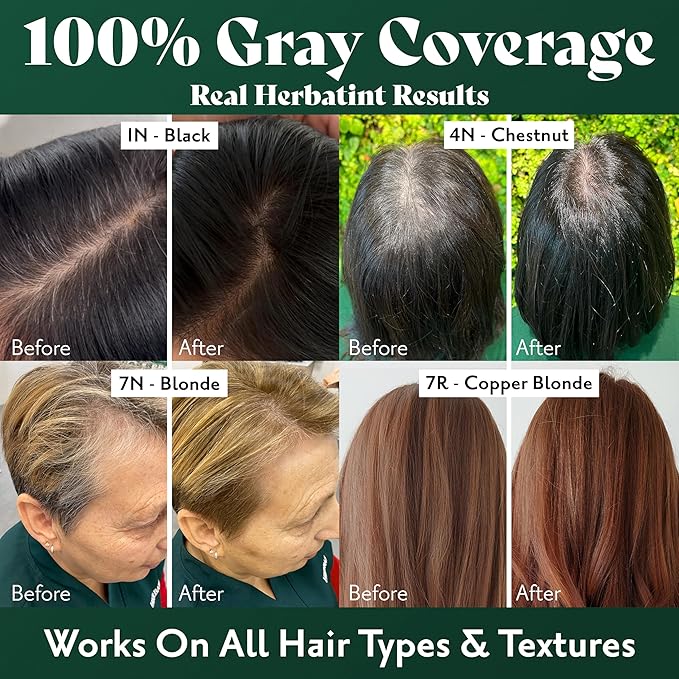 Herbatint Permanent Hair Dye For Women - 8R Light Copper Blonde - For Up To 100% Gray Coverage of Resistant Gray Hair - Ammonia-Free, Alcohol-Free & Vegan - Salon Influenced Hair Color 5.75 fl oz