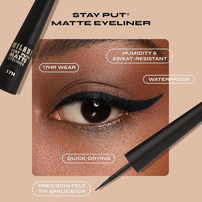 Milani Stay Put Matte Liquid Liner, 01 Black Matte