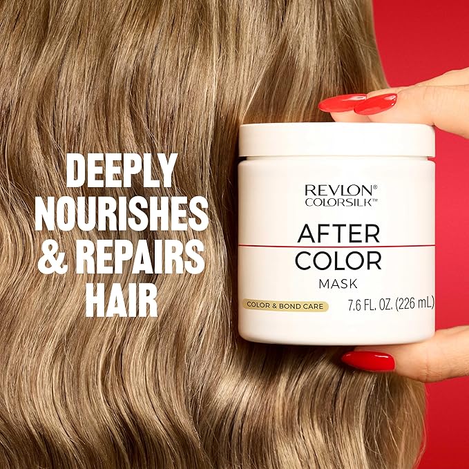 REVLON ColorSilk After Color Care Mask, Vegan Keratin Hair Treatment, Bond Repair for Damaged Hair, For All Hair Colors & Types, 7.6 fl oz