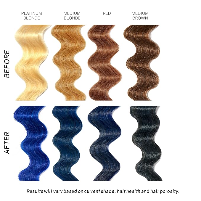 Overtone Haircare Color Depositing Conditioner - 8 oz Semi Permanent Hair Tint with Shea Butter & Coconut Oil - Vibrant Blue, Vegan, Cruelty-Free