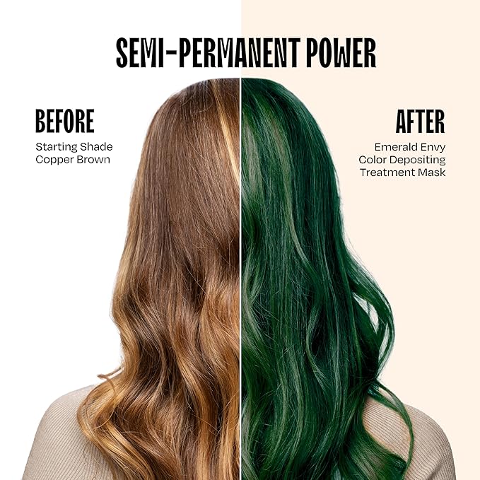 Overtone Semi Permanent Hair Color Conditioner, Emerald Envy, 8 oz, Nourishing, Damage-Free, Color Depositing Mask for All Hair Types with Shea Butter & Coconut Oil, Vegan & Cruelty-Free