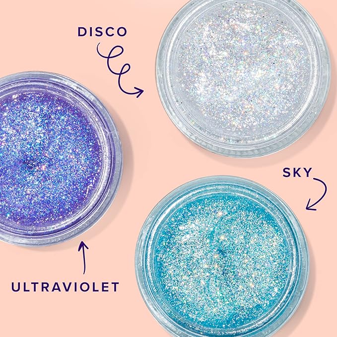 UNICORN SNOT Holographic Face Glitter & Body Glitter Gel | Hair Glitter, Vegan & Cruelty-Free, 1.7 oz 3-Pack (Disco/UV/Sky)