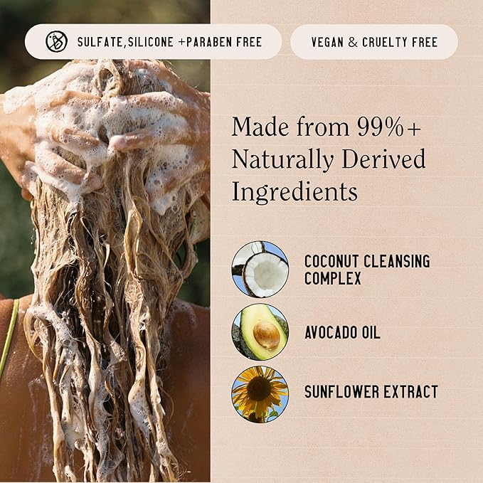 California Naturals Coconut Shampoo & Conditioner Set, Natural, Vegan, Cruelty, Silicone, Paraben, and Sulfate Free Shampoo, All Hair Types, 20 Fl Oz (Pack of 2), Classic Clean Coconut