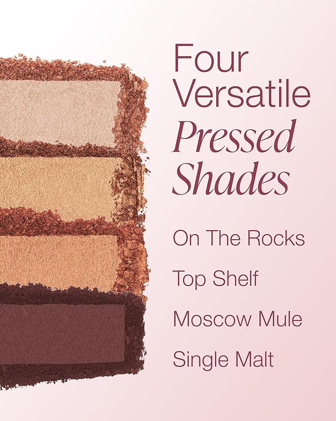 Mineral Fusion Eyeshadow Palette - Four Pressed Powder Shades in Matte, Satin, and Shimmer Finishes - Natural, Lightweight Vegan Eye Makeup - (Speakeasy)