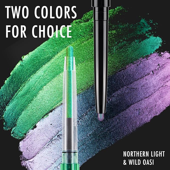 BEPHOLAN Chameleon Metallic Green Eyeliner Pencil Waterproof Gel Eye Liner Pencil Shifting Colors Glitter, Smudge Proof 24h Long-Lasting Eyeliner Pen (WILD OASIS)