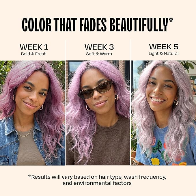 Overtone Haircare Color Depositing Conditioner - 8 oz Semi-Permanent Tint with Shea Butter & Coconut Oil - Temporary Vegan, Cruelty-Free Hair Tint/Dye - Smoky Magenta
