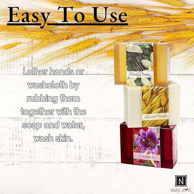 Glycerin Bar Soap Set of 3#1 - Natural, Vegan-Friendly, Hypoallergenic - Moisturizing and Hydrating with 100% Vegetable Glycerin - Sulfate-Free, Paraben-Free, Chemical-Free - 4.5 oz Each