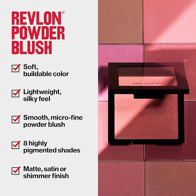 Revlon Powder Blush Face Makeup, High Impact Buildable Color, Lightweight & Smooth Finish, 028 Apricute, 0.17 oz