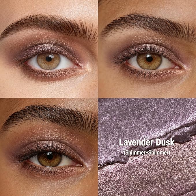 exmiloo Cream Eyeshadow Stick - 2-in-1 Dual-Ended Shimmer Eye Shadow Stick - Long Lasting, Crease-Proof, Waterproof, Smudge-proof (Lavender Dusk)