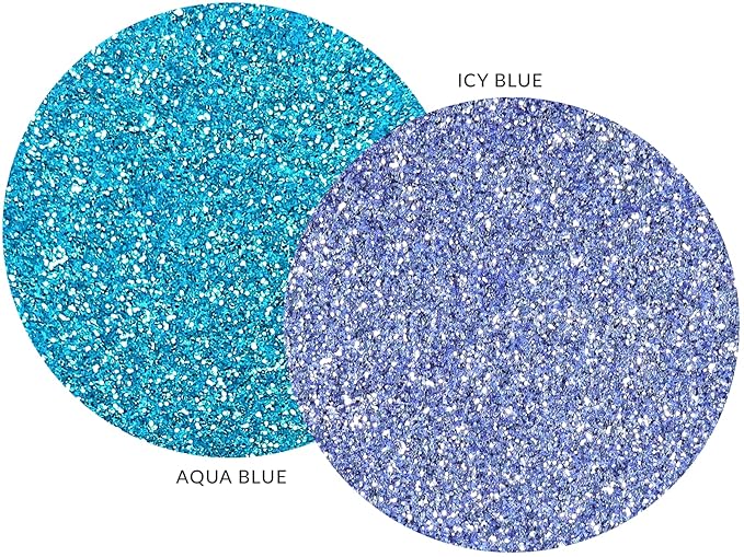 MARBLERS Twinkle Face & Body Glitter Duo [ICY Blue & Aqua Blue] 0.36oz (10g) | Non-Toxic | Vegan | Cruelty-Free | Eyeshadow, Nail Polish, Nail Art | Festival, Rave & Party Makeup | Nail Art | Gel Nail