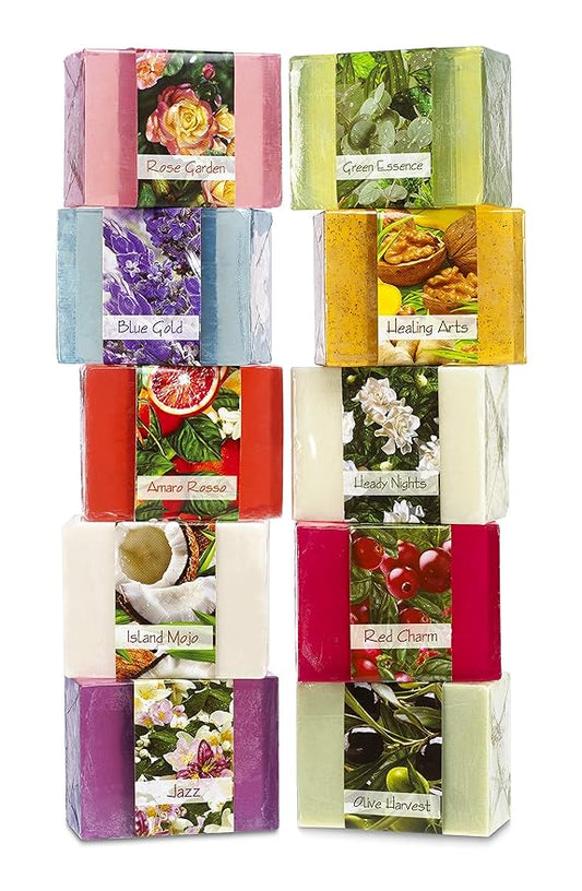Glycerin Bar Soap Set of 10#2 - Natural, Vegan-Friendly, Hypoallergenic - Moisturizing and Hydrating with 100% Vegetable Glycerin - Sulfate-Free, Paraben-Free, Chemical-Free - 4.5 oz Each
