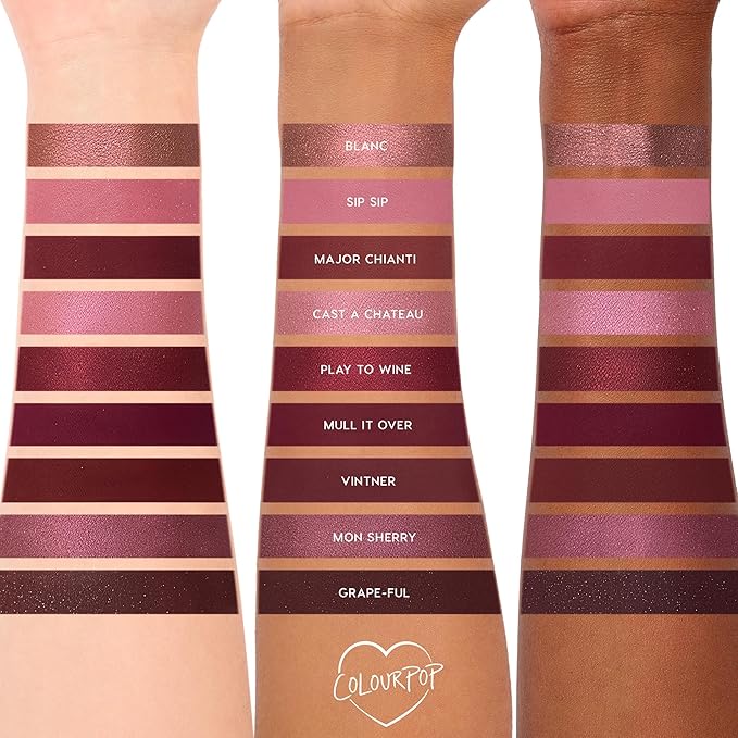 ColourPop Wine & Only Eyeshadow Palette - Deep Red & Burgundy Eye Makeup Palette with Matte, Metallic and Matte Sparkle Finishes - High-Pigment Eye Makeup with a Long-Wearing Formula (0.3 oz)