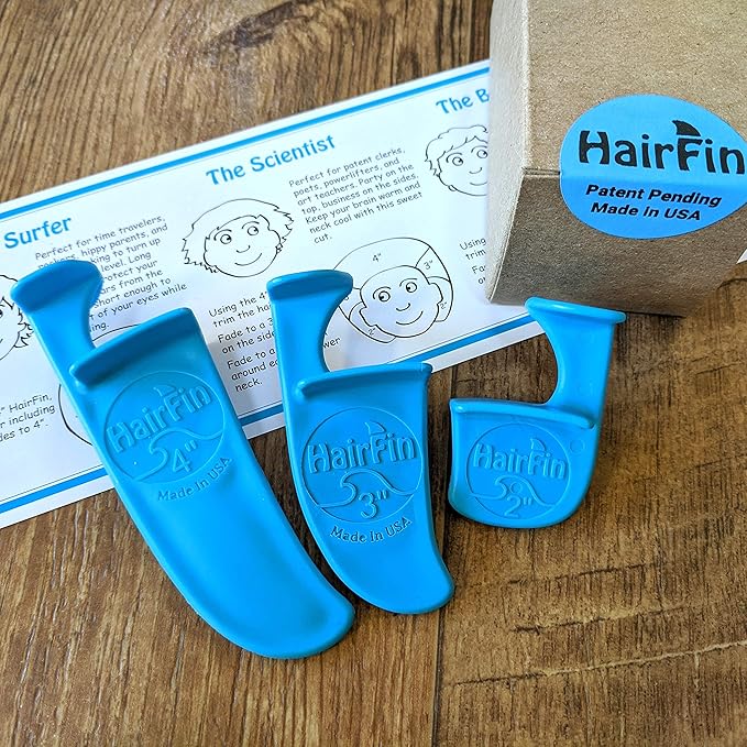 Original HairFin Haircut Tool Kit - As Seen On Shark Tank - Set of 3 Includes 2”, 3”, and 4” Hair Cutting Guides for DIY and Self Home Haircuts - Made in USA