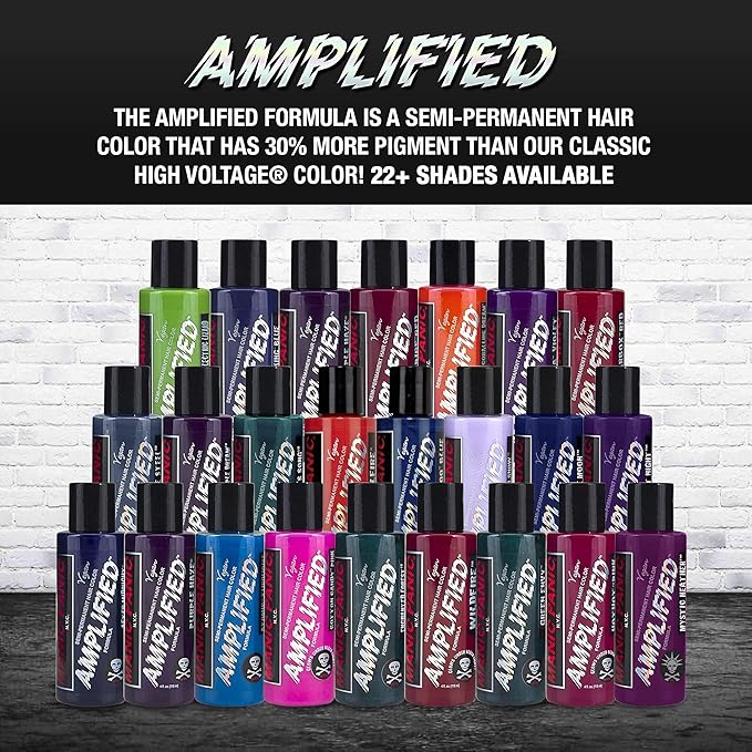 MANIC PANIC After Midnight Hair Color - Amplified - Semi Permanent Hair Dye - Dark Navy Blue - Green Undertones - For Dark & Light Hair - Vegan, PPD & Ammonia-Free - For Coloring Hair on Women & Men