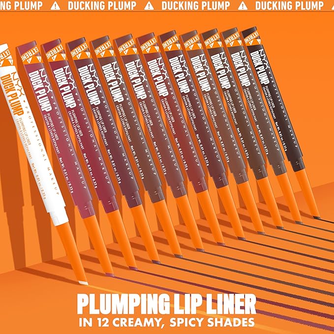 NYX PROFESSIONAL MAKEUP Duck Plump Plumping Lip Liner, Matte Pencil With Up To 10HR Wear, Syringe Sienna (Sienna Brown Lip Liner)