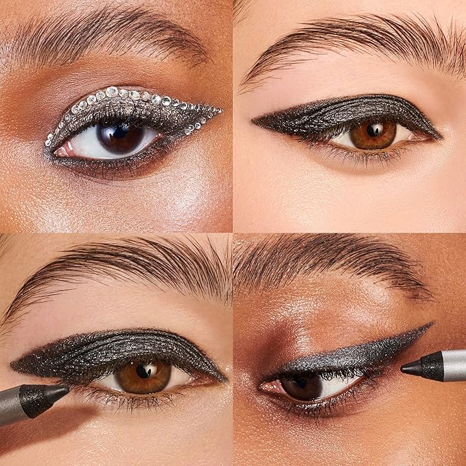 Wonderskin Eyeliner Pencil, 1440 Longwear Blue Glitter Eyeliner Pencil - Waterproof, Sharpenable & Smudge Proof (Oyster Blue)
