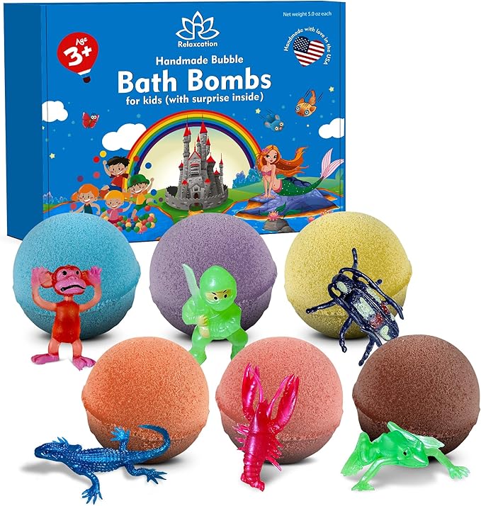 Bath Bombs for Kids Set with Toys Surprise Inside for Kids (Surprise Toys)