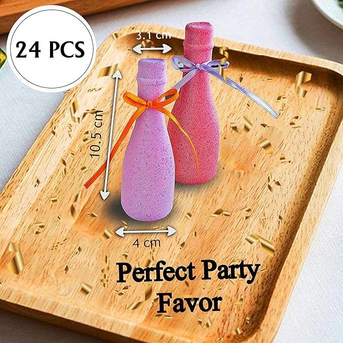 New Year Bath Bombs Gift Set. Wine Favors 2026 Party Favors for Adults. Dry Skin Moisturize Bath Balls Individually Wrapped Bath Bombs for Women & Men. 24 Wine & Champagne Bottles Party Favors.