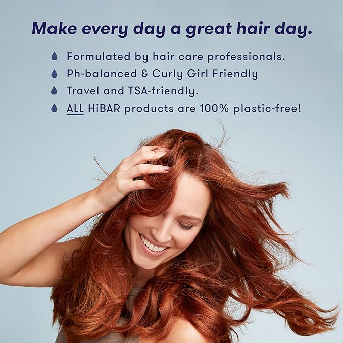HIBAR Conditioner Bar, All Natural Hair Care, Plastic Free, Made with Eco Friendly Ingredients, Travel Size, Color Safe, Solid Sustainable Bars, Zero Waste (Fragrance Free)