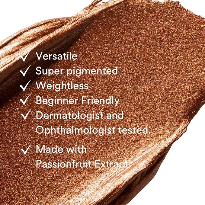 Gen See Mixed Media Metallic Liquid Eyeshadow, Moneypenny – High Shine Molten Metal Eye Color, Featherlight Full Coverage Shimmer, Multi-Use Highlight Makeup, Vegan Cruelty-Free, Made in Italy