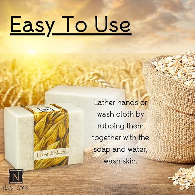 Glycerin Bar Soap Harvest Moon Scent - Natural, Vegan-Friendly, Hypoallergenic - Moisturizing and Hydrating with 100% Vegetable Glycerin - Sulfate-Free, Paraben-Free, Chemical-Free - 4.5 oz
