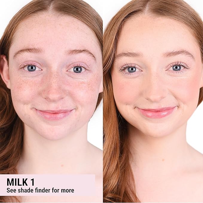 The Good Mineral Loves-You-Back 3in1 Mineral Powder Foundation (Milk 1) | Designed for Rosacea, Acne-Prone, Sensitive Skin | 3IN1 - Concealer, Powder and Foundation | Natural + Lightweight