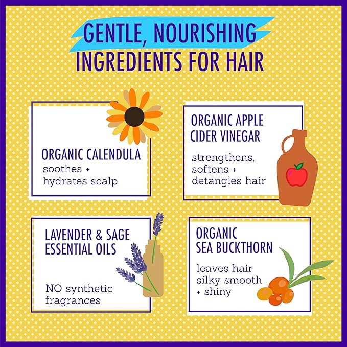California Baby Calendula Hair Conditioner | 100% Plant-Based Kids Conditioner | Rinse-out or Leave in Conditioner | Lavender Scent | 251 mL / 8.5 oz