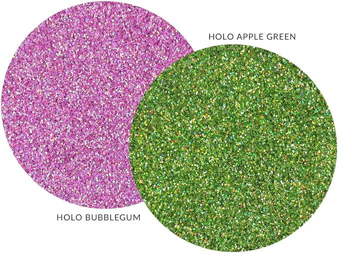 MARBLERS Twinkle Face & Body Glitter Duo [Holo Green Apple & Bubblegum] 0.36oz (10g) | Non-Toxic | Cruelty-Free | Eyeshadow, Nail Polish, Nail Art | Festival, Rave & Party Makeup | Nail Art | Gel Nail