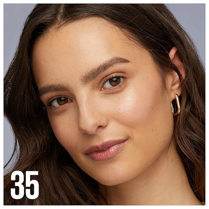 Maybelline Green Edition Superdrop Tinted Oil Base Makeup, Adjustable Natural Coverage Foundation Formulated With Jojoba & Marula Oil, 35, 1 Count