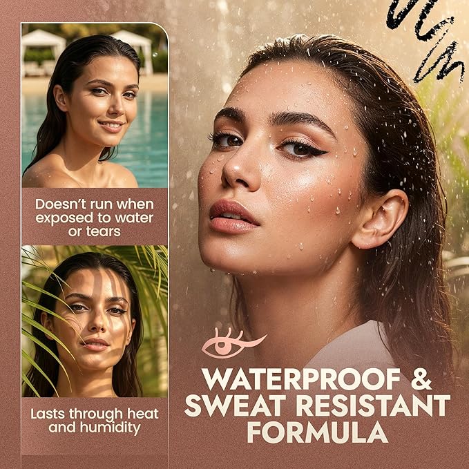 Natural Eyeliner Pencil, Black & Brown (Pack of 2) - Hypoallergenic, Water & Smudge Proof Eyeliner for sharp Lines & Defined Eyes - Lasting & Cruelty-Free with Jojoba, Castor Oil for Sensitive Eyes