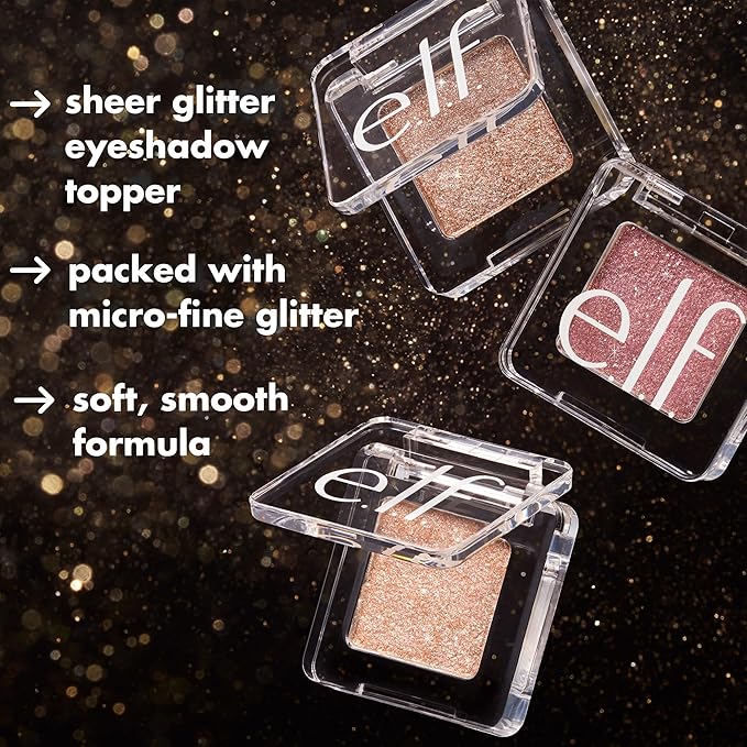 e.l.f. Fine As Fleck Glitter Eyeshadow, Long-Lasting Sheer Eye Makeup With A Shimmer Finish, Soft, Smooth Formula, Vegan & Cruelty-Free, Certified Platinum