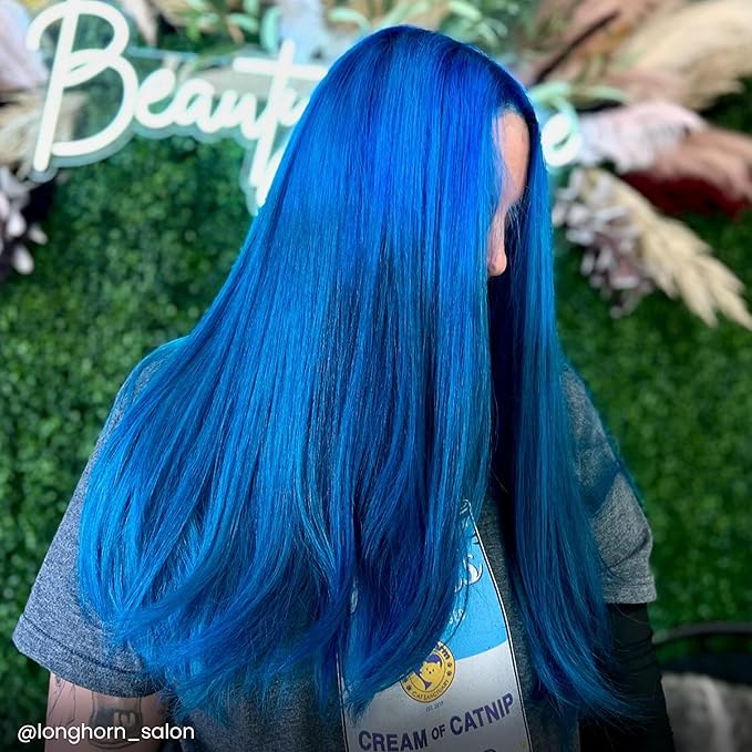 Arctic Fox Semi-Permanent Hair Dye, Vegan & Cruelty-Free, Vibrant Blue Color, Ammonia-Free, Peroxide-Free, Conditioning Formula, Poseidon, 8 Fl Oz (Pack of 2)