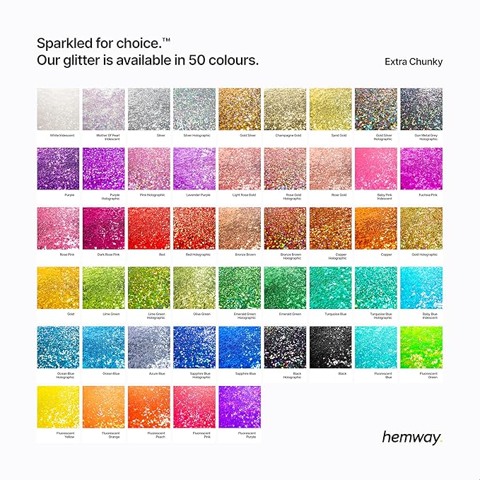 Hemway Eco Friendly Biodegradable Glitter 100g / 3.5oz Bio Cosmetic Safe Sparkle Vegan For Face, Eyeshadow, Body, Hair, Nail And Festival - Extra Chunky (1/24" 0.040" 1mm) - Mother of Pearl Iridescent
