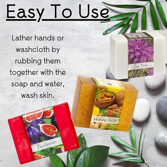 Glycerin Bar Soap Set of 3#7 - Natural, Vegan-Friendly, Hypoallergenic - Moisturizing and Hydrating with 100% Vegetable Glycerin - Sulfate-Free, Paraben-Free, Chemical-Free - 4.5 oz Each