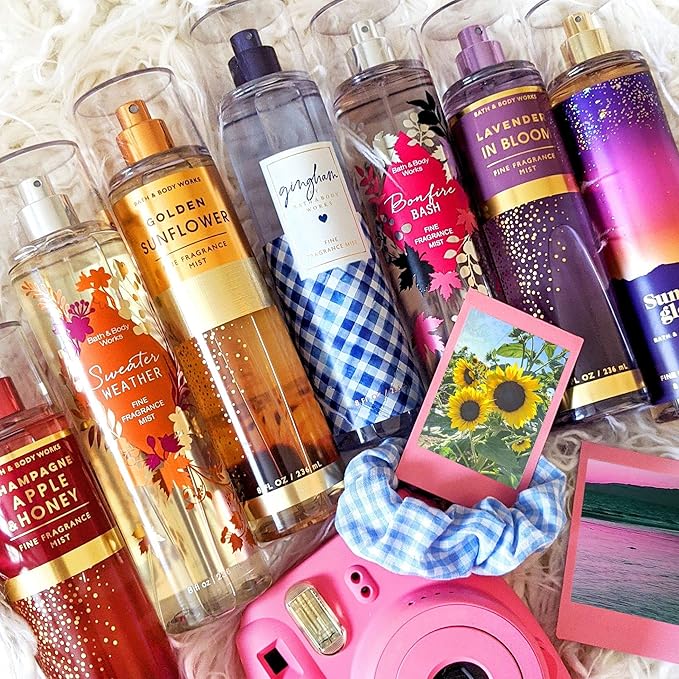 Bath and Body Works Pink Chiffon Fine Fragrance Mist 8 Ounce Tall Rounded Bottle