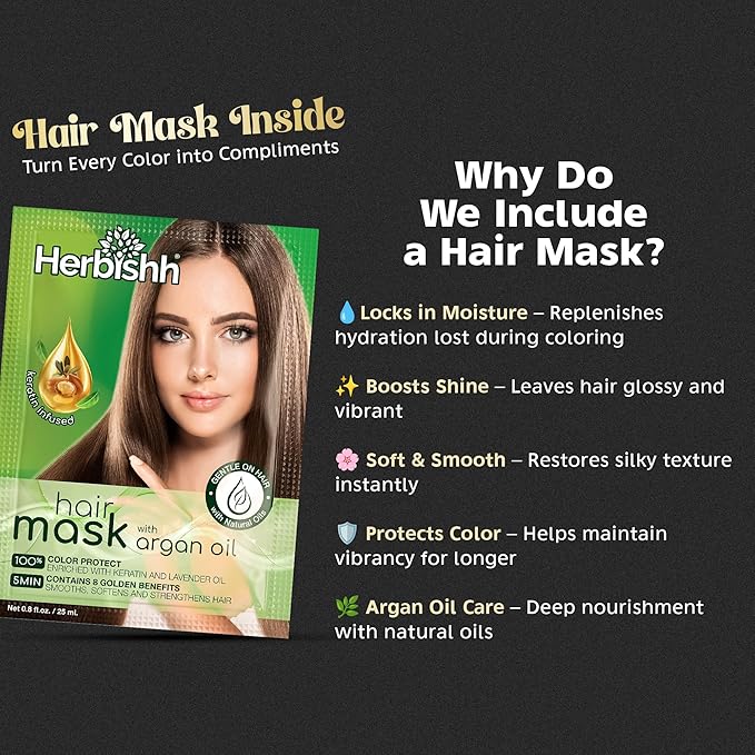 Herbishh Color Shampoo for Gray Hair Coverage (Chestnut Brown) –Hair Dye 3-in-1 Shampoo- Colors in Minutes – Lasts Up To 2-3 Weeks – 500 mL – Ideal for Men & Women