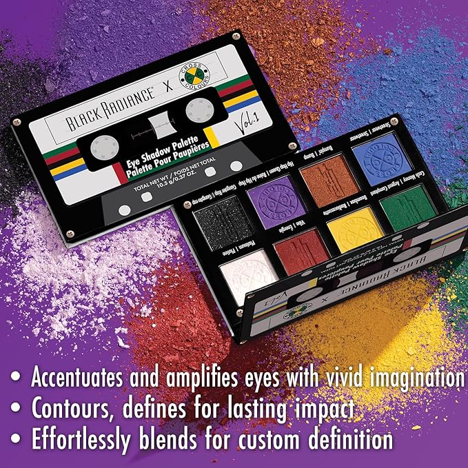 Black Radiance Cross Colours Eyeshadow Palette, Talc-Free, Highly Pigmented Matte, Metallic & Shimmer Shades, Smooth Blendable Formula, Paraben & Cruelty-Free - Volume 1