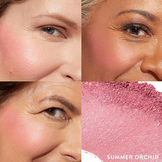 LAURA GELLER Baked Blush-n-Brighten in Summer Orchid + Angled Brush – Ultra-Soft Vegan Bristles