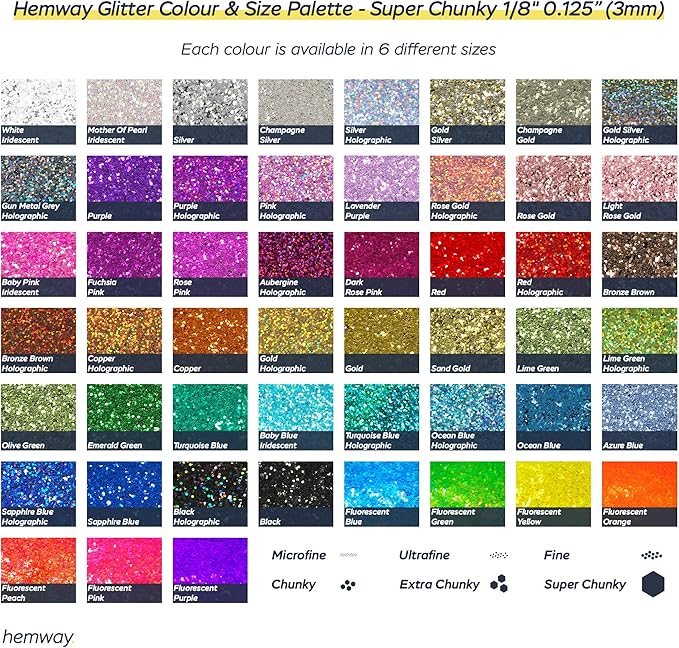Hemway Biodegradable Glitter Eco Friendly - 100g/3.5oz Bio Cosmetic Safe Sparkle Vegan for Face Eyeshadow Body Hair Festival Makeup Craft - Super Chunky (1/8" 0.125" 3mm) - White Iridescent