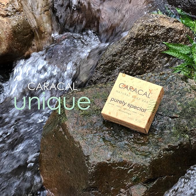 CARACAL Fragrance-Free Hemp Argan Neem Herbal Soap Bar Purely Special – All Natural Olive, Castor Oils, Cocoa & Shea Butter