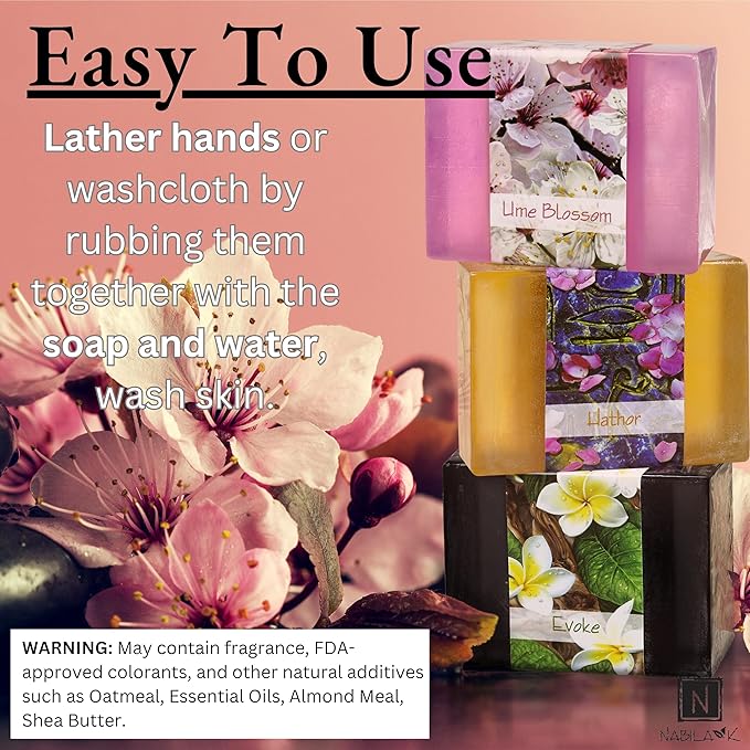 Glycerin Bar Soap Set of 3#2 - Natural, Vegan-Friendly, Hypoallergenic - Moisturizing and Hydrating with 100% Vegetable Glycerin - Sulfate-Free, Paraben-Free, Chemical-Free - 4.5 oz Each