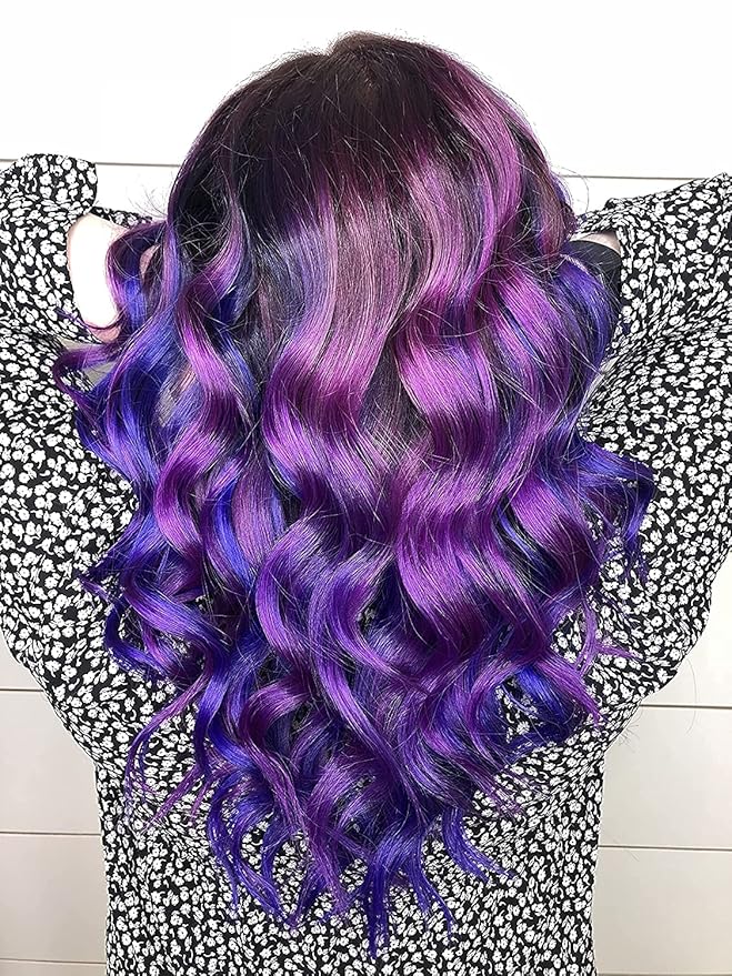 MANIC PANIC Ultra Violet Hair Color - Amplified - (2PK) Semi Permanent Hair Dye - Cool Blue Toned Violet Color - Vegan, PPD & Ammonia Free - For Coloring Hair on Men & Women