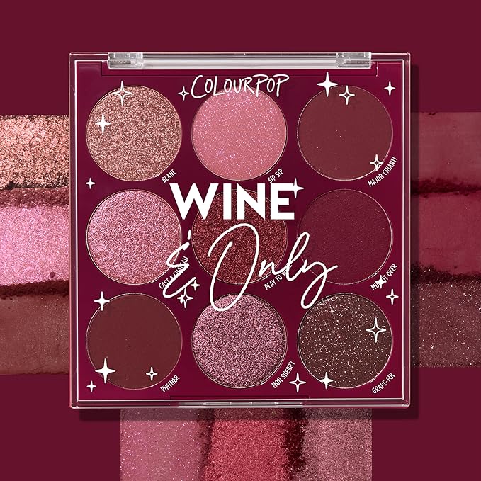 ColourPop Wine & Only Eyeshadow Palette - Deep Red & Burgundy Eye Makeup Palette with Matte, Metallic and Matte Sparkle Finishes - High-Pigment Eye Makeup with a Long-Wearing Formula (0.3 oz)