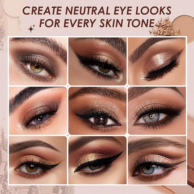 docolor Eyeshadow Palette, 9 Colors Brown & Copper Tones Palette with Matte & Shimmer Finishes,Highly Pigmented Eye Makeup Palette for Everyday Glam Look