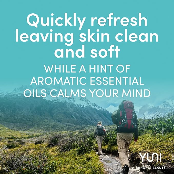 YUNI Beauty Waterless Body Wash (4 oz) - Rinse-Free Foaming Bath and Clean Body Wash Solution Instantly Remove Sweat, Dirt, Odor, Travel, Camping and Backpacking Essentials, Paraben-Free, Vegan