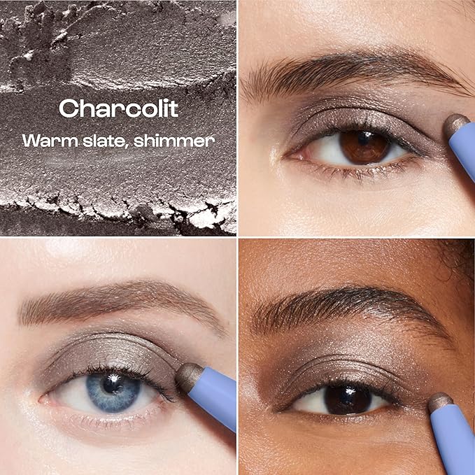 ALLEYOOP 11th Hour Waterproof Cream Eyeshadow Stick – Long-Lasting Eye Shadow Pencil & Eyeliner, Cream to Powder Stick & Highlighter – Smudge-Proof Eyeshadow Shimmer, Gray Shimmer