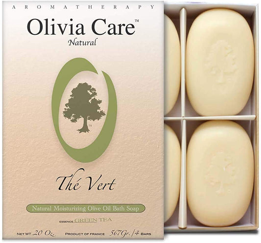 Bath & Body Bar Green Tea Soap 4 Pack Gift Box Organic, Vegan & Natural Contains Olive Oil Repairs, Hydrates, Moisturizes & Deep Cleans Good for Sensitive Dry Skin Made in USA 4 Bars(Pack of 1)