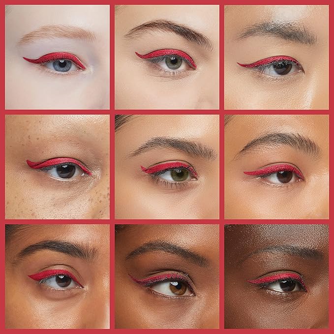 DNM Cat Eye Makeup Waterproof Neon Colorful Liquid Eyeliner Pen Make Up Comestics Long-lasting Black Eye Liner Pencil Makeup Tools (red)